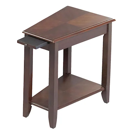 Wedge End Table with Pull Out Table Top