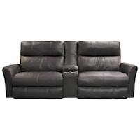 Casual Voice-Controlled Power Lay Flat Console Sofa with Headrest and Lumbar Support