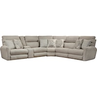 Contemporary Power Reclining Sectional with Built-in USB Chargers