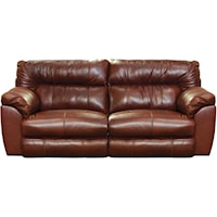 Casual Leather Lay Flat Reclining Sofa