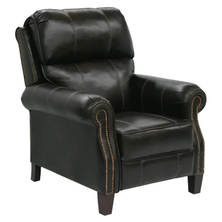 Frazier High Leg Recliner with Extended Ottoman in Traditional Den Room Style
