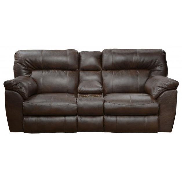 Extra Wide Power Reclining Console Loveseat