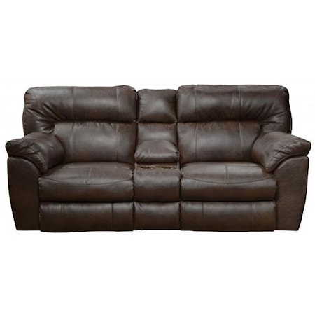Extra Wide Power Reclining Console Loveseat