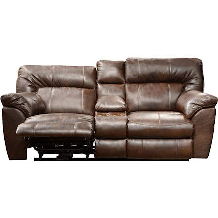 Extra Wide Reclining Console Loveseat with Storage and Cup-Holders