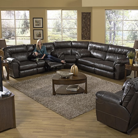 Reclining Sectional Sofa with Left Console