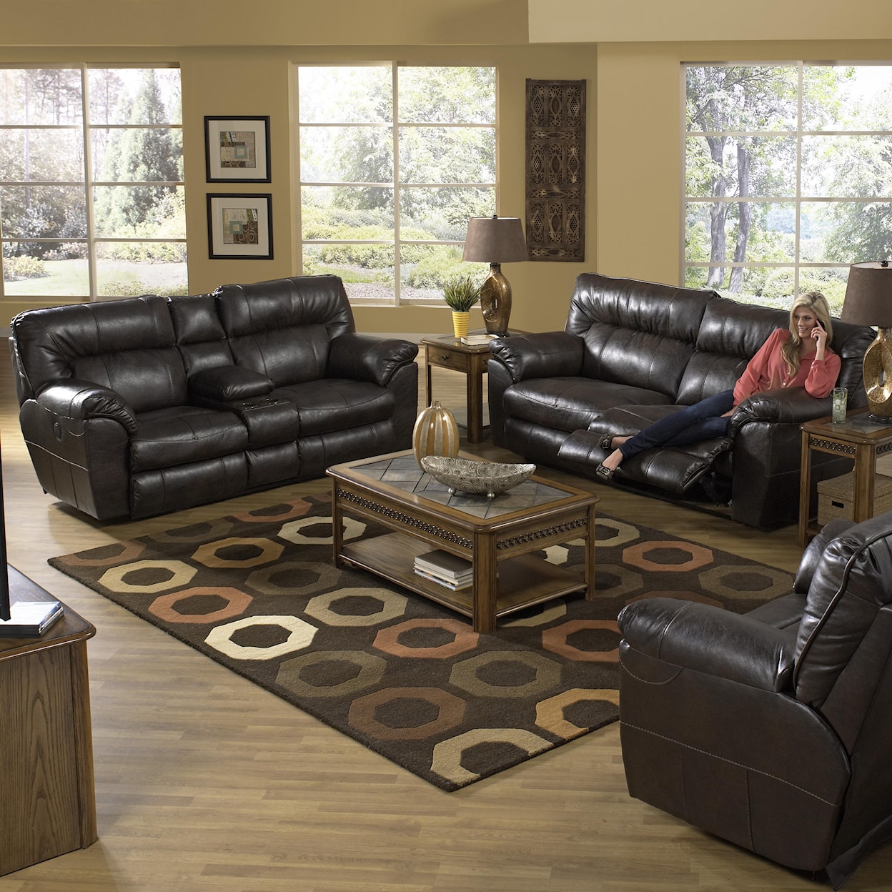 Carolina Furniture 404 Nolan Power Extra Wide Cuddler Recliner