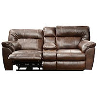 Power Extra Wide Reclining Console Loveseat with Storage and Cup-Holders