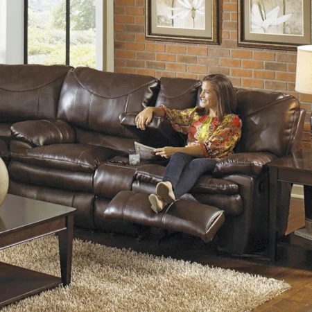 Reclining Console Loveseat with 2 Seats