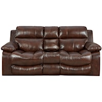 Casual Reclining Console Loveseat with Pillow Arms