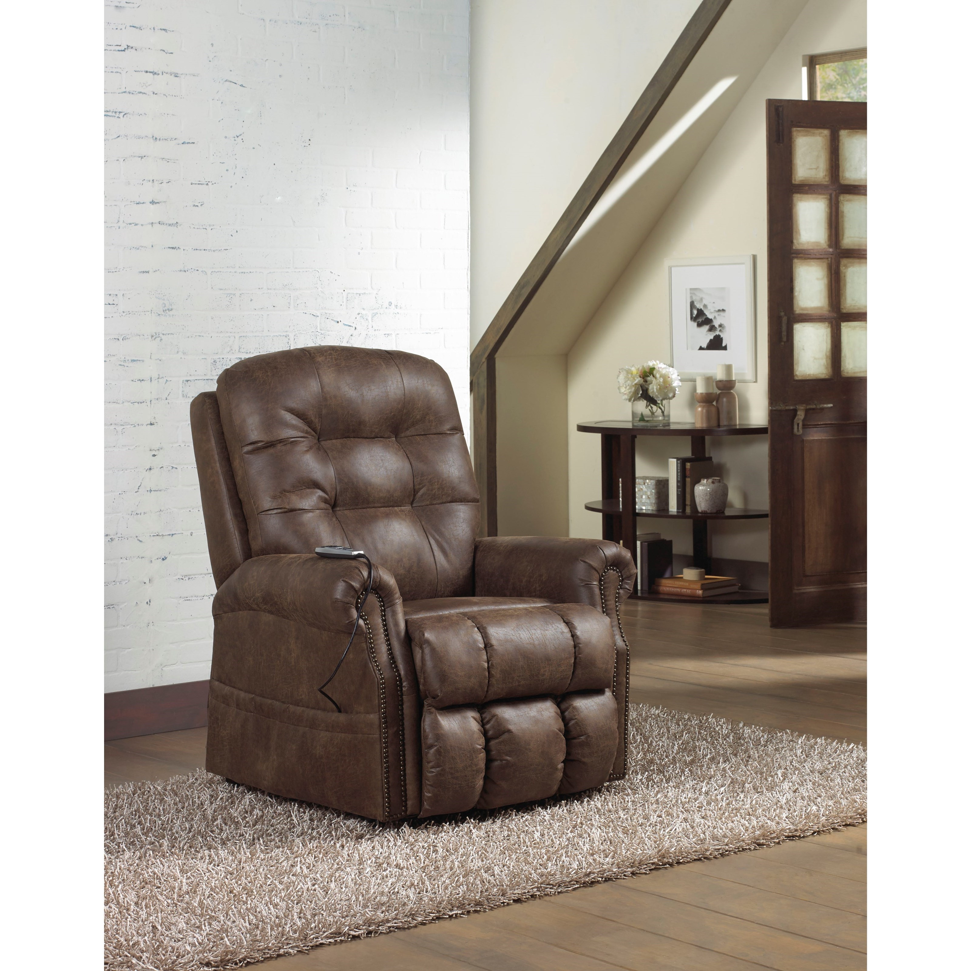 Catnapper 4857 Ramsey 4857 Power Lift Lay Flat Recliner with Heat & Massage Zak's Home Lift
