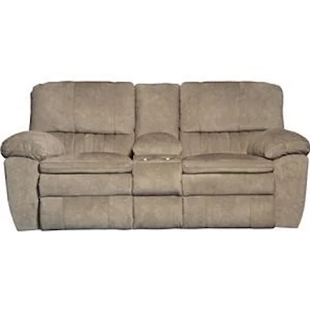 Reclining Lay Flat Loveseat With Console And Cup Holders