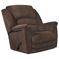 Casual Lay Flat Rocker Recliner with Extended Footrest