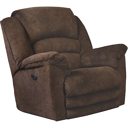 Casual Power Lay Flat Rocker Recliner with USB Charging Port and Extended Footrest