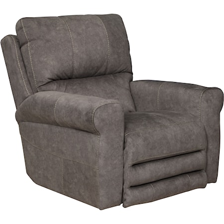 Casual Voice-Controlled Power Lay Flat Recliner with Power Headrest and Power Lumbar