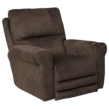 Casual Voice-Controlled Power Lay Flat Recliner with Power Headrest and Power Lumbar