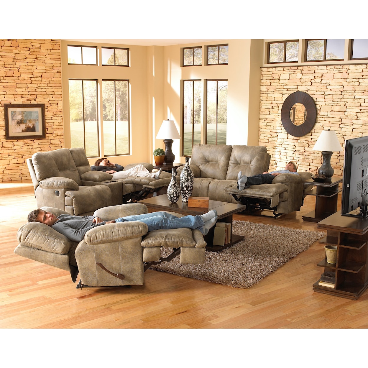 Catnapper 438 Voyager Lay Flat Reclining Sofa