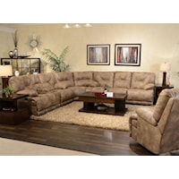 Power 6 Seat Lay Flat Reclining Sectional Seating