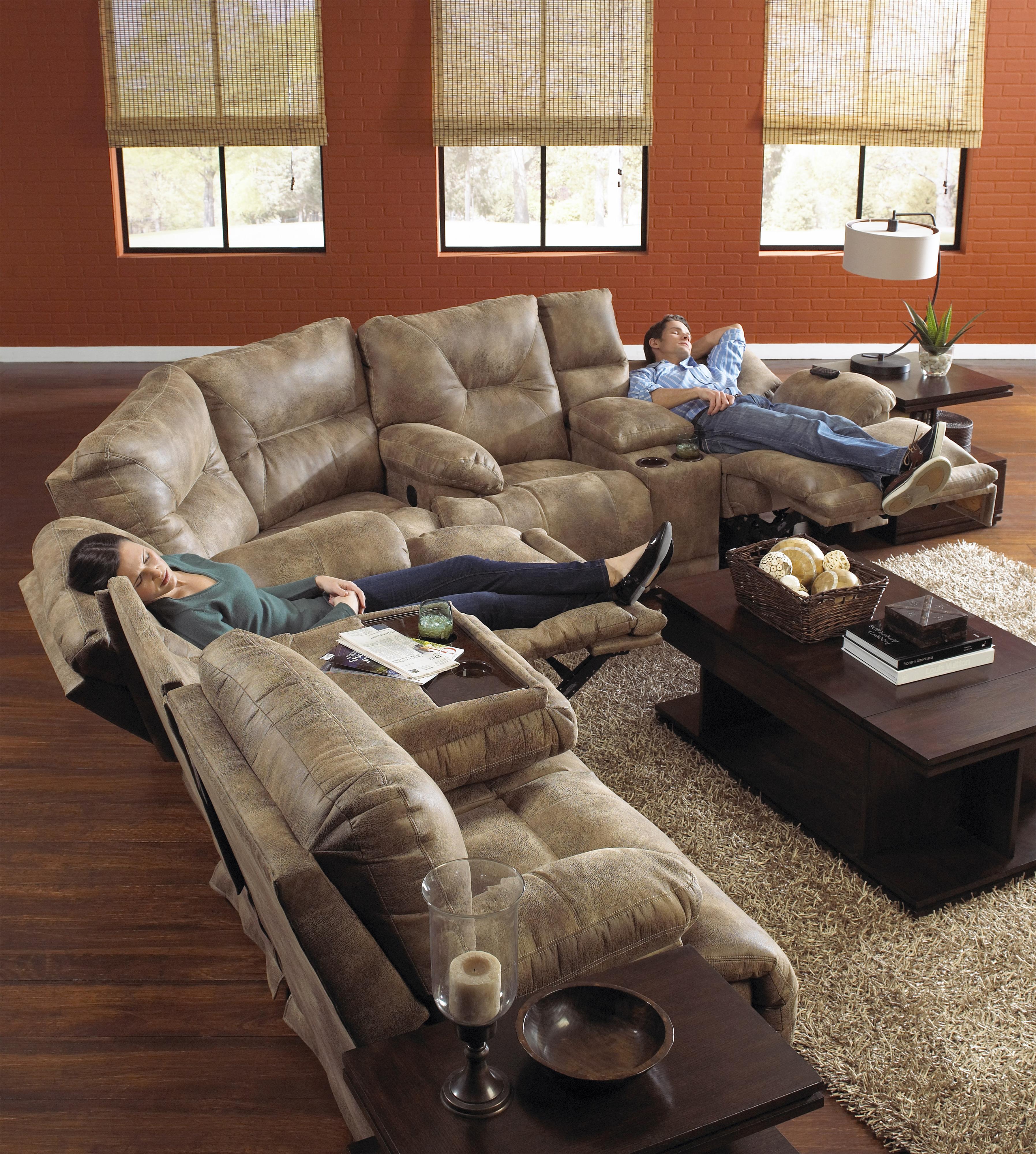 Catnapper 438 Voyager Power Lay Flat Reclining Sectional Seating