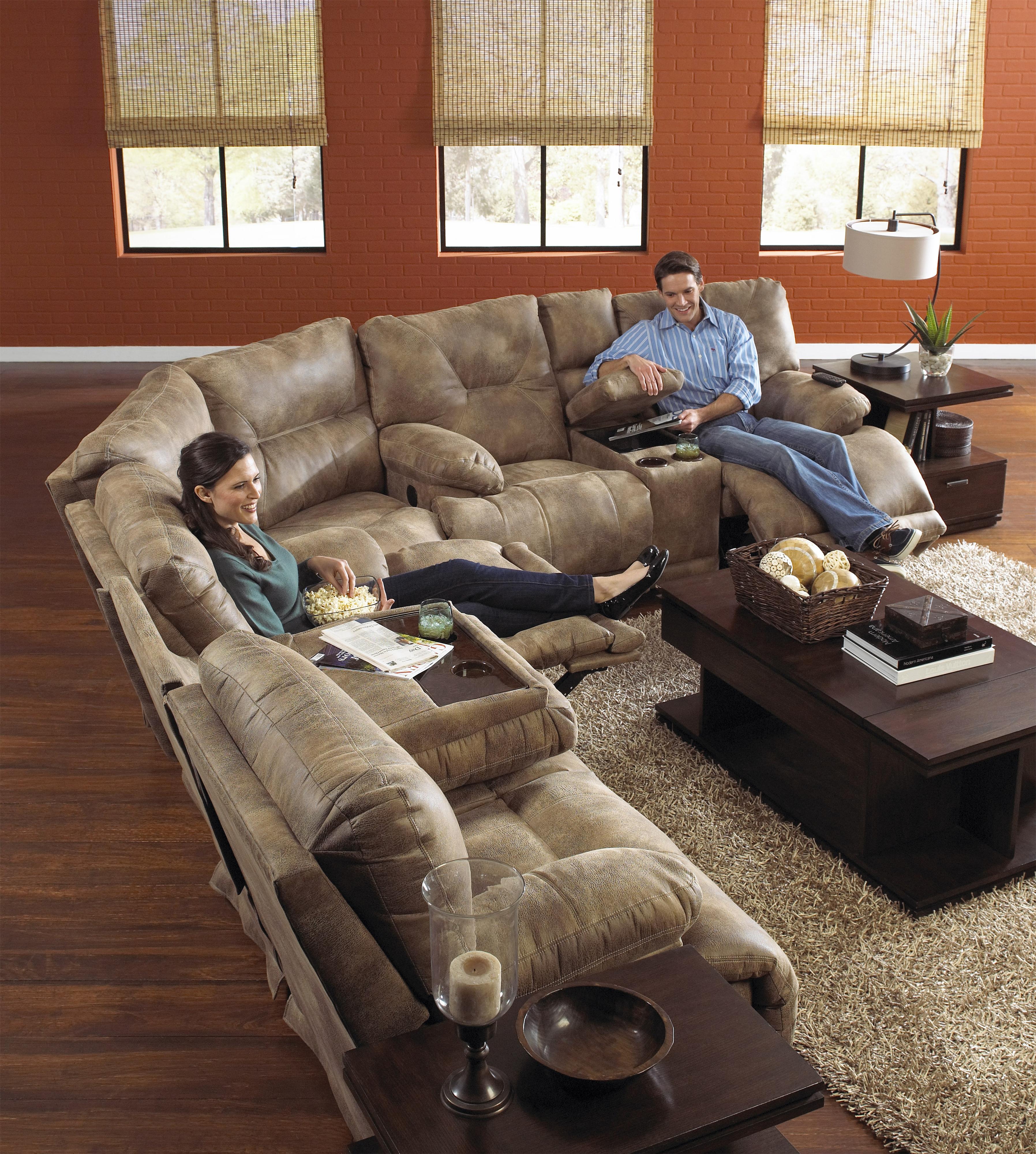 Catnapper 438 Voyager Power Lay Flat Reclining Sectional Seating