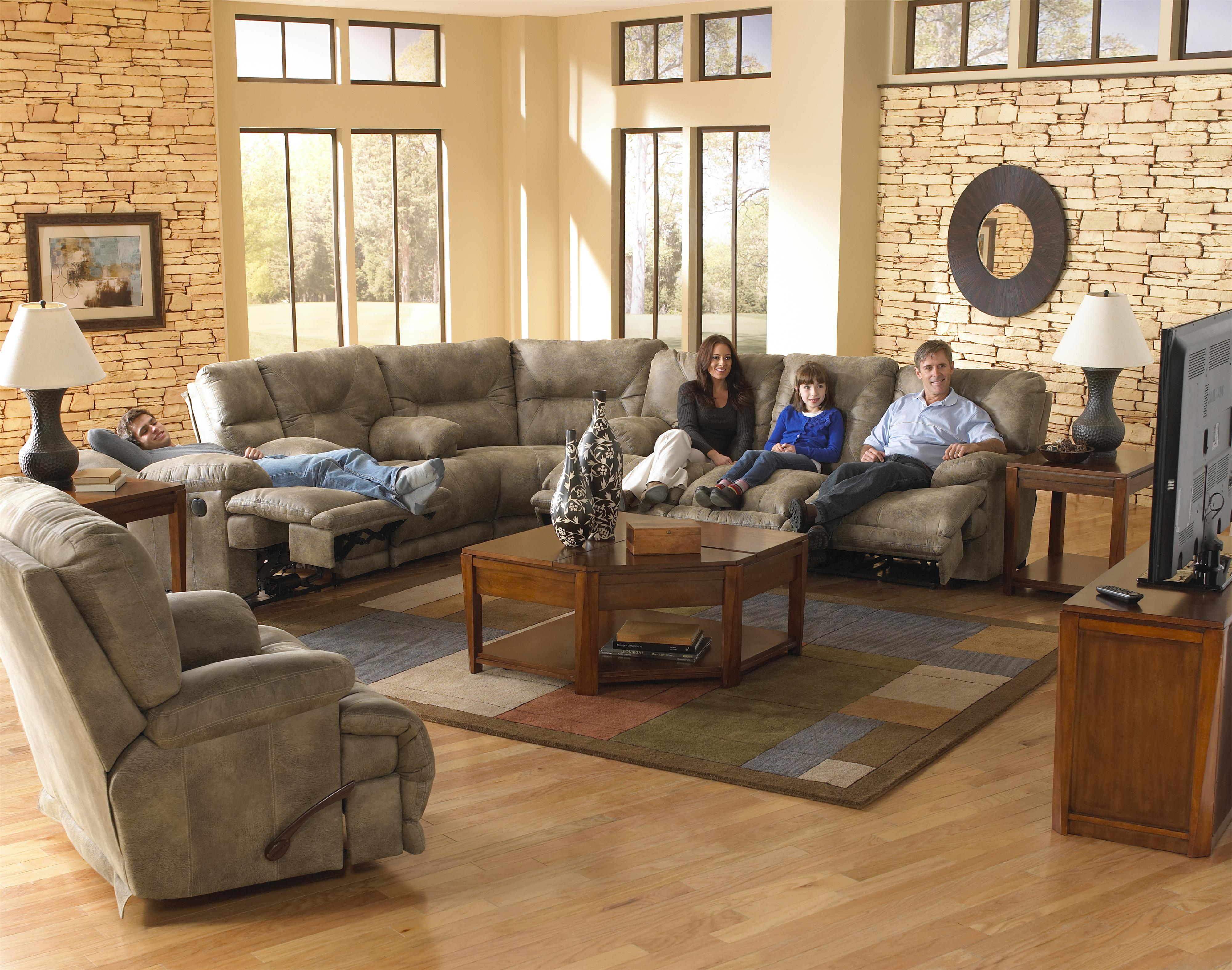 Catnapper 438 Voyager Power Lay Flat Reclining Sectional Seating