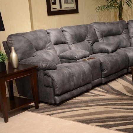 Lay Flat Reclining Console Love Seat with Cupholders