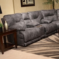 Lay Flat Reclining Console Love Seat with Cupholders