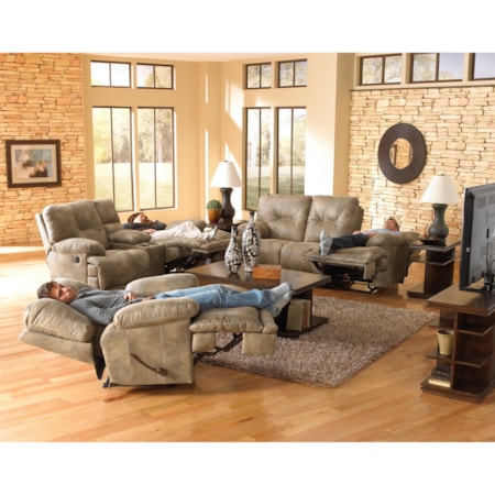 Power Lay Flat Reclining Sofa and Table