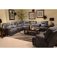 Power 6 Seat Lay Flat Reclining Sectional Seating