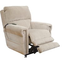 Transitional Lay Flat Power Recliner with Power Headrest and Lumbar Power