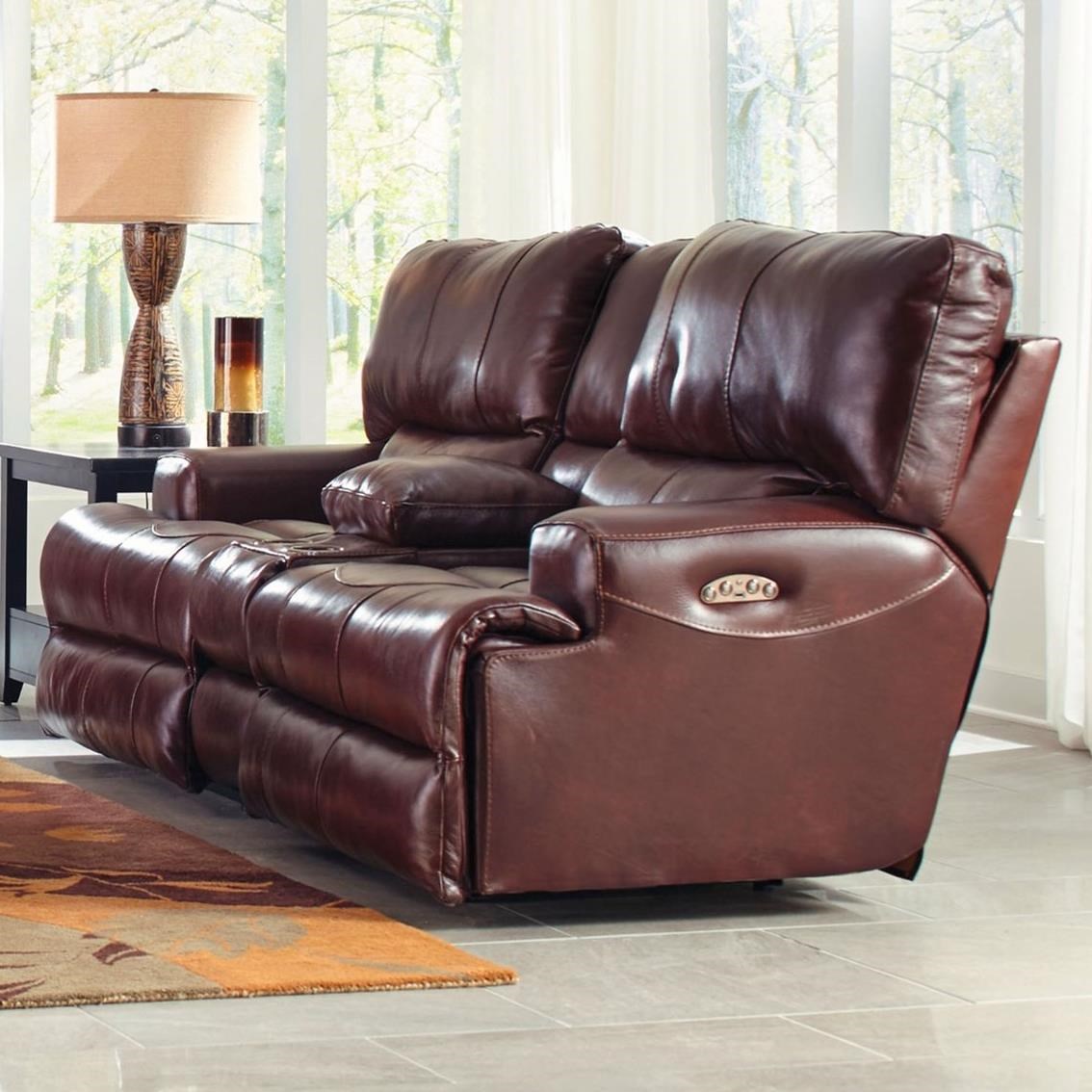 Catnapper 458 Wembley Lay Flat Reclining Console Loveseat