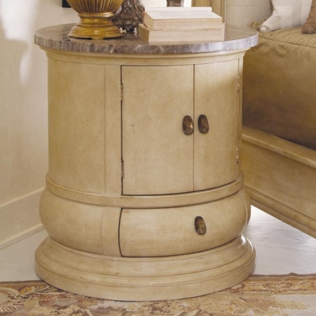 Round Commode with Marble Top