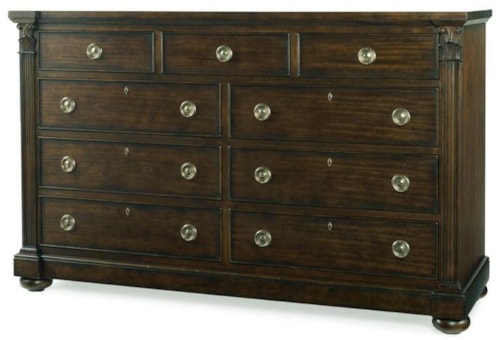 Nine Drawer Dresser with Jewelry Trays