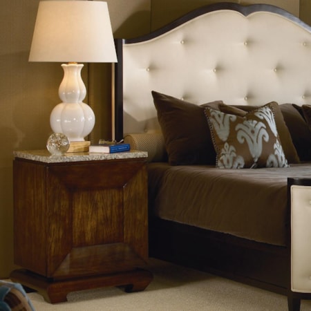 Bedside Table with Granite Top