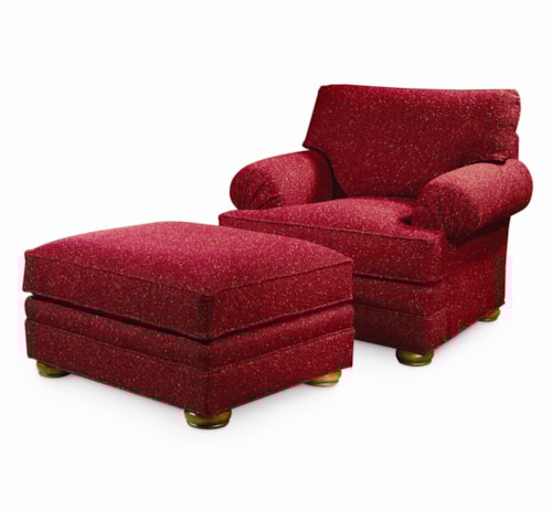Customizable Upholstered Chair and Ottoman Group