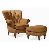 Tufted Seat Back Chair & Ottoman