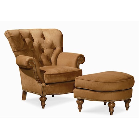 Upholstered Chair & Ottoman