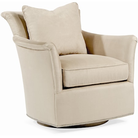 Contemporary Swivel Chair with Flair Arms