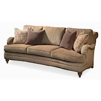Stationary Sofa with Exposed Wood Feet