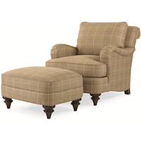 Kent Scroll Back Chair & Two Tier Ottoman Combination