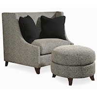Curved Chair & Round Ottoman Set