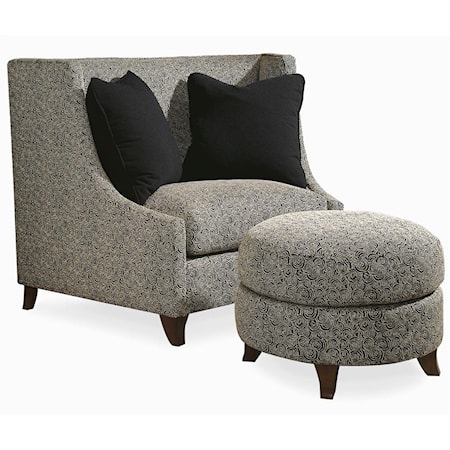 Upholstered Chair & Ottoman