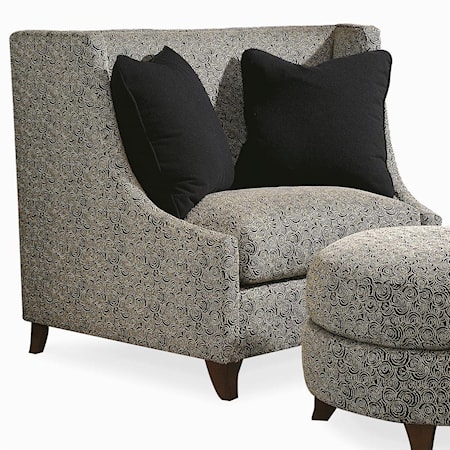 Upholstered Chair with Curved Back
