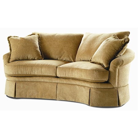 Curved Sofa with Skirted Base