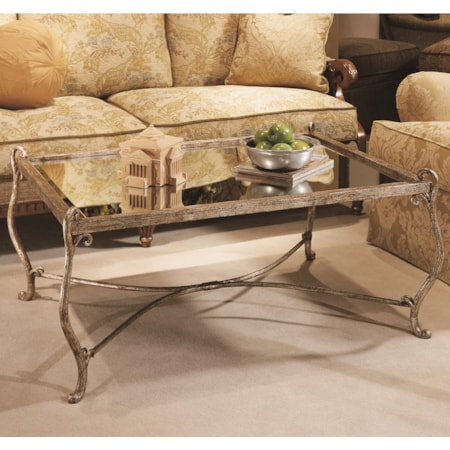Rectangular Cocktail Table w/ Glass Top