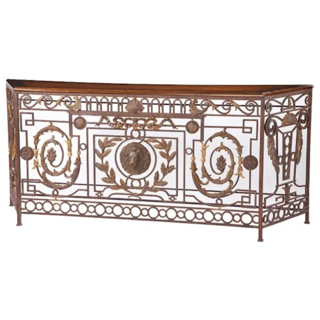 Felisa Wrought Iron Console Table with Elegant Rust Finish