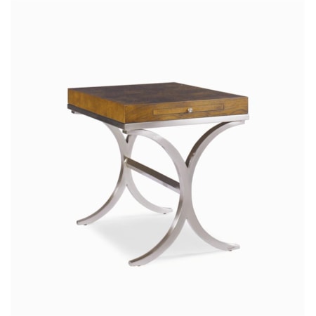 Lamp Table with Metal Base