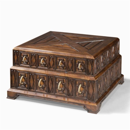 Jacobean Cocktail Table with Two Drawers