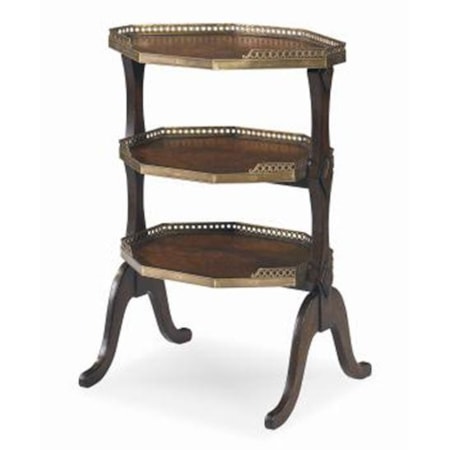 Beckett Tiered Table with Octagon-Shaped Top and 2 Shelves