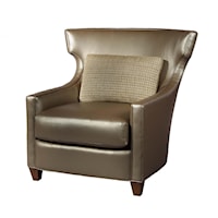 Hansen Contemporary Wing Chair with Complimentary Toss Pillow