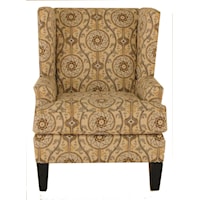 Transitional Wing Chair with Tapered Legs